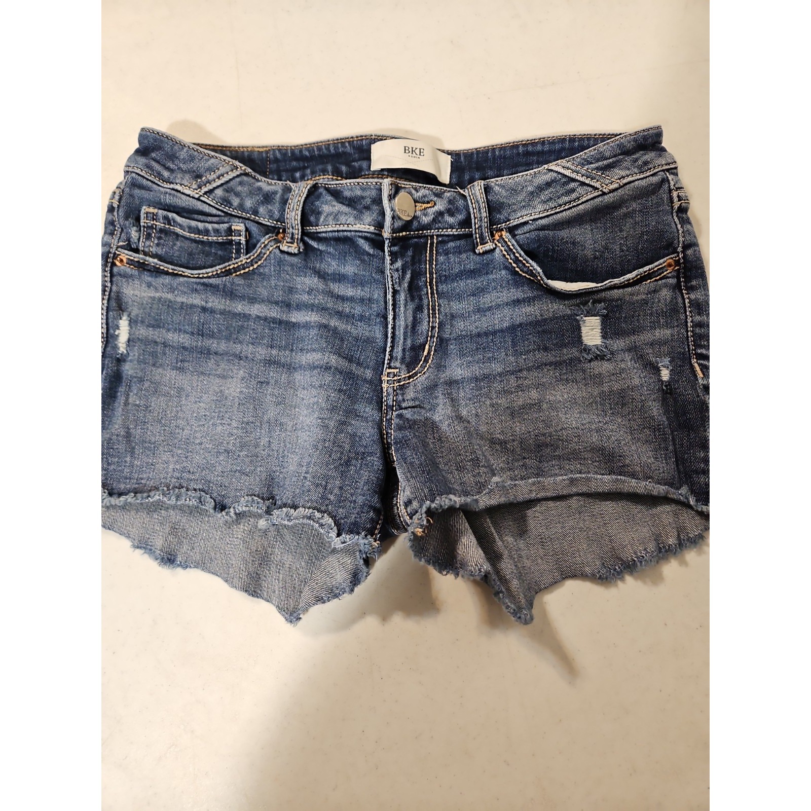 Bke Jean Shorts Cut Off Distressed Stretch Womens Size 29 (31wx2.5l) Denim (1807